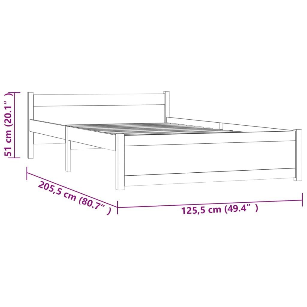 vidaXL Sängynrunko valkoinen täysi puu 120x200 cm hinta ja tiedot | Sängyt | hobbyhall.fi