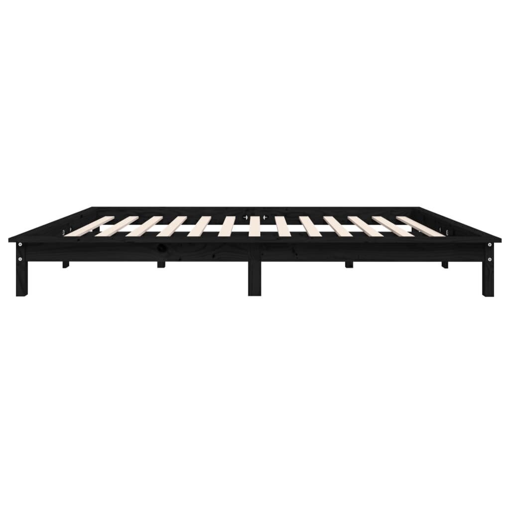 vidaXL Sängynrunko musta 150x200 cm King Size täysi mänty hinta ja tiedot | Sängyt | hobbyhall.fi