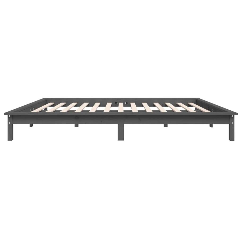 vidaXL Sängynrunko harmaa 120x190 cm täysi puu 4FT Small Double hinta ja tiedot | Sängyt | hobbyhall.fi