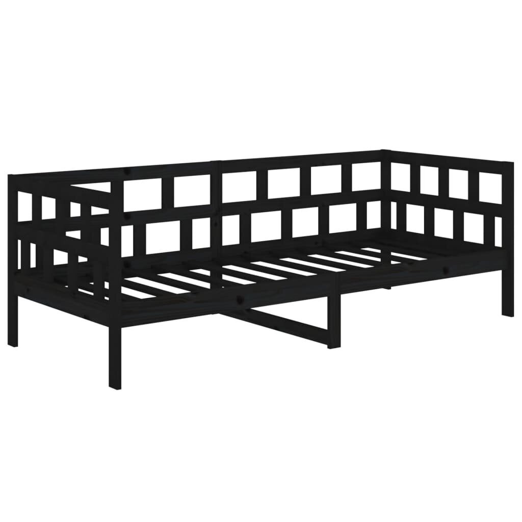 vidaXL Sohvasänky musta täysi mänty 90x190 cm hinta ja tiedot | Sängyt | hobbyhall.fi