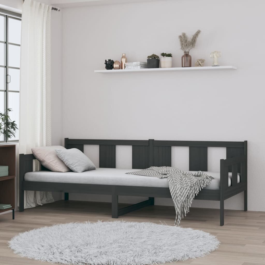 vidaXL Sohvasänky harmaa täysi mänty 90x190 cm hinta ja tiedot | Sängyt | hobbyhall.fi