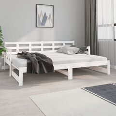 vidaXL Sohvasänky ulosvedettävä valkoinen täysi mänty 2x (80x200) cm hinta ja tiedot | Sängyt | hobbyhall.fi