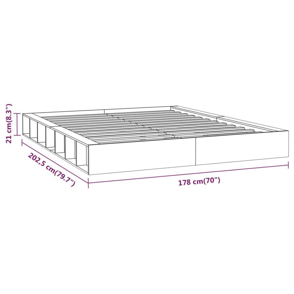 vidaXL Sängynrunko 160x200 cm täysi puu hinta ja tiedot | Sängyt | hobbyhall.fi