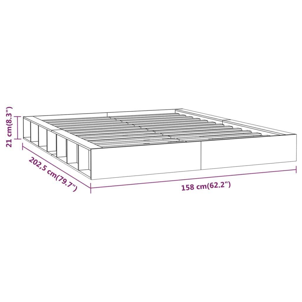 vidaXL Sängynrunko valkoinen 140x200 cm täysi puu hinta ja tiedot | Sängyt | hobbyhall.fi