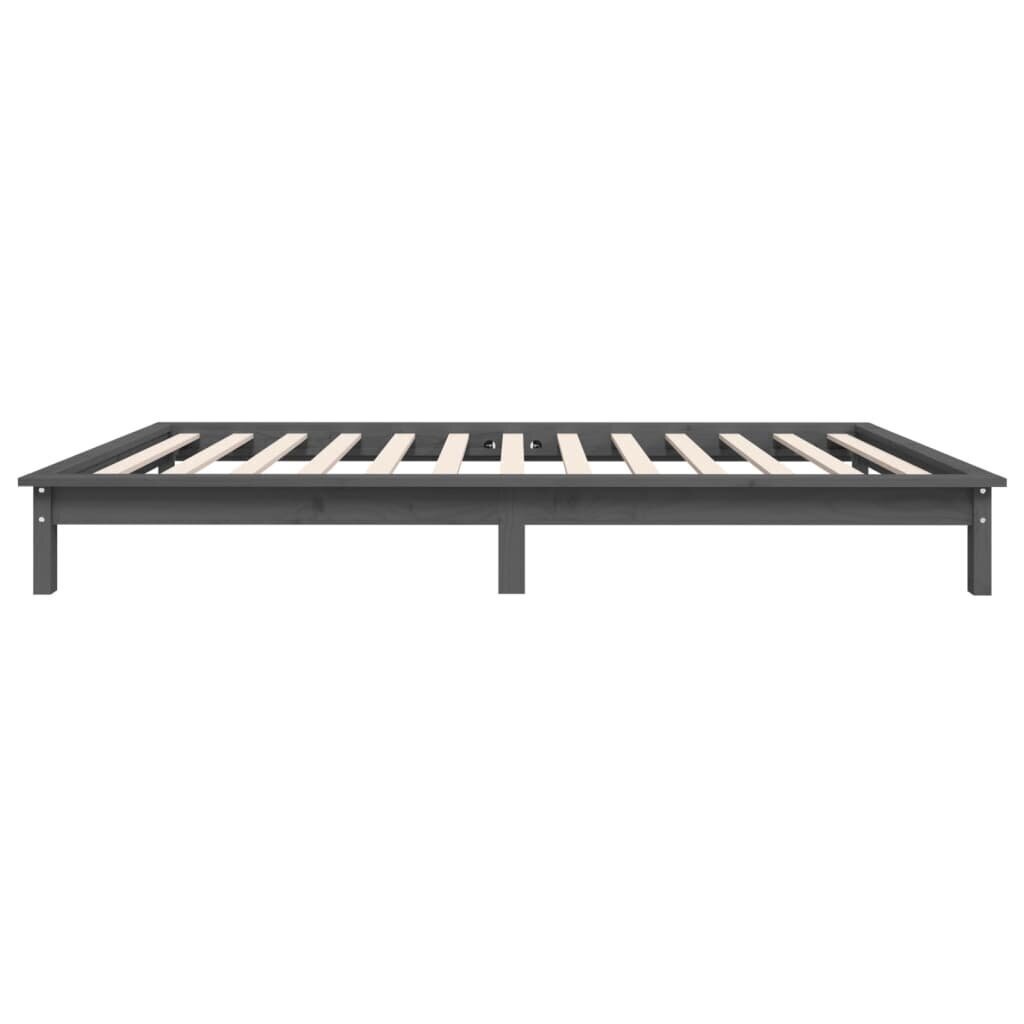 vidaXL Sängynrunko harmaa 75x190 cm täysi mänty 2FT6 Small Single hinta ja tiedot | Sängyt | hobbyhall.fi