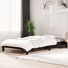 vidaXL Pinottava sänky musta 75x190 cm täysi mänty hinta ja tiedot | Sängyt | hobbyhall.fi