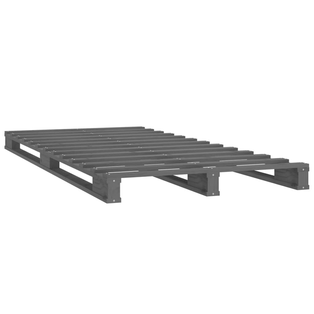 vidaXL Lavasänky harmaa 75x190 cm täysi mänty 2FT6 Small Single hinta ja tiedot | Sängyt | hobbyhall.fi