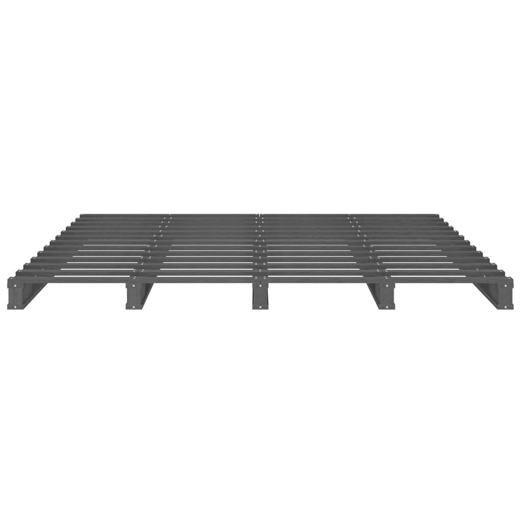 vidaXL Lavasänky harmaa 135x190 cm täysi mänty 4FT6 Double hinta ja tiedot | Sängyt | hobbyhall.fi