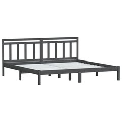 vidaXL Sängynrunko harmaa täysi puu 180x200 cm 6FT Super King hinta ja tiedot | Sängyt | hobbyhall.fi