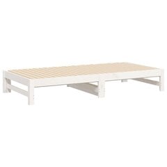 vidaXL Sohvasänky ulosvedettävä valkoinen 2x (90x190) cm täysi mänty hinta ja tiedot | Sängyt | hobbyhall.fi