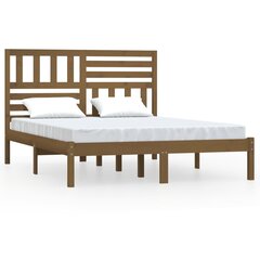 vidaXL Sängynrunko hunajanrusk täysi mänty 120x190 cm 4FT Small Double hinta ja tiedot | Sängyt | hobbyhall.fi