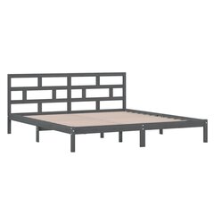 vidaXL Sängynrunko harmaa täysi mänty 140x190 cm hinta ja tiedot | Sängyt | hobbyhall.fi