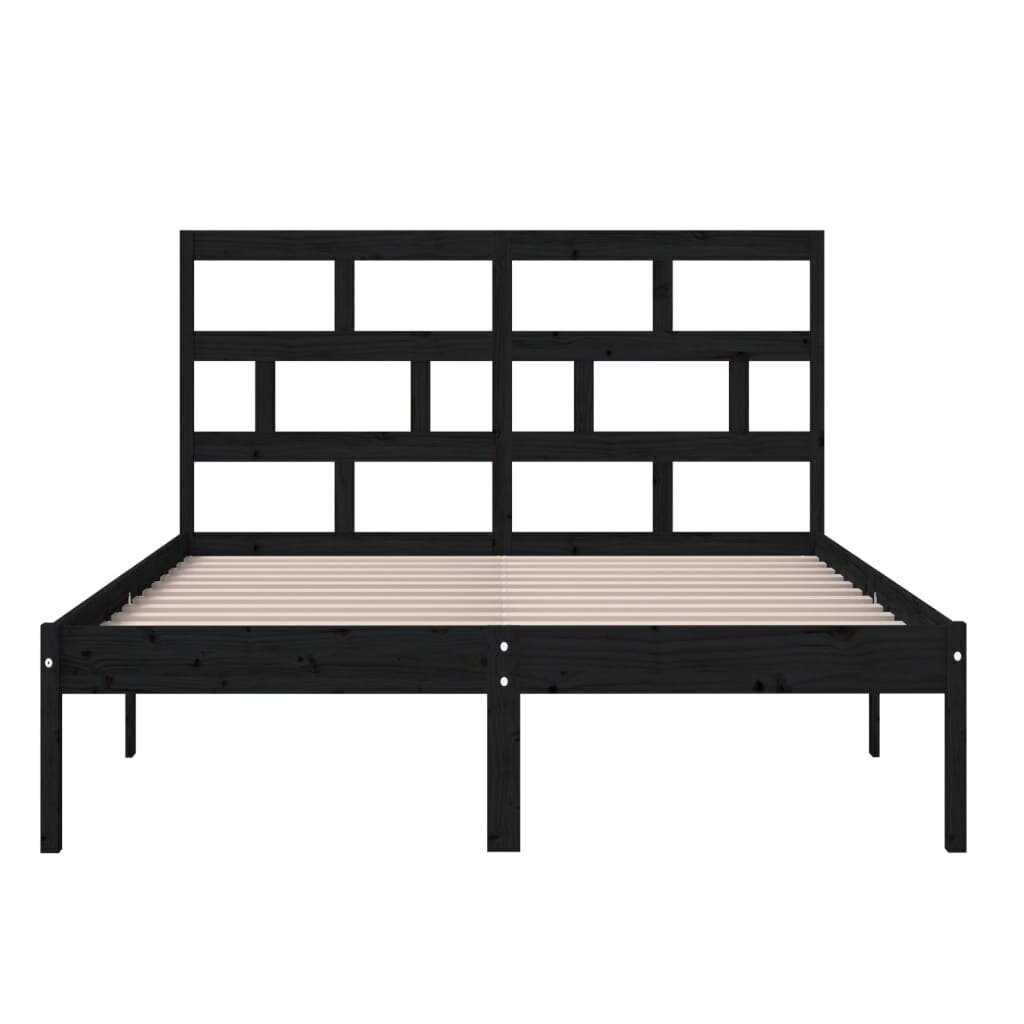 vidaXL Sängynrunko musta täysi mänty 120x200 cm hinta ja tiedot | Sängyt | hobbyhall.fi