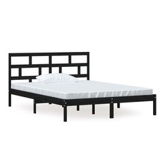 vidaXL Sängynrunko musta täysi puu 150x200 cm 5FT King Size hinta ja tiedot | Sängyt | hobbyhall.fi