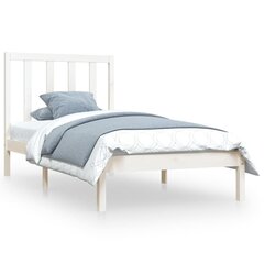 vidaXL Sängynrunko valkoinen täysi mänty 75x190 cm 2FT6 Small Single hinta ja tiedot | Sängyt | hobbyhall.fi