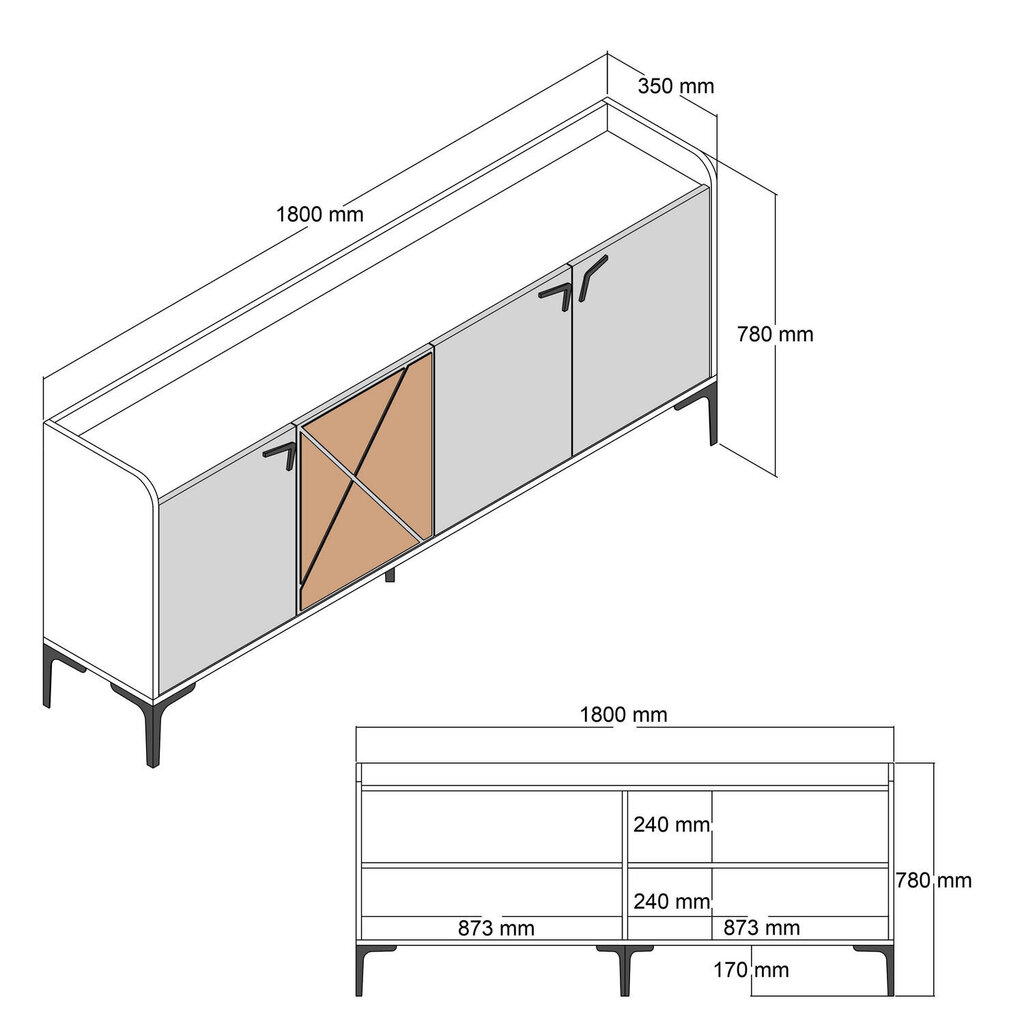 Lipasto Venedik, ruskea/beige hinta ja tiedot | Lipastot | hobbyhall.fi