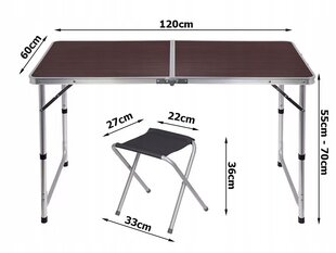 Taitettava pöytä ja 4 tuolia hinta ja tiedot | Retkeilyvarusteet | hobbyhall.fi