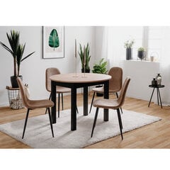 Pöytä jatkomekanismilla Aatrium Coburg 100-140 cm, ruskea/musta hinta ja tiedot | Ruokapöydät | hobbyhall.fi