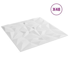 vidaXL Seinäpaneelit 48 kpl valkoinen 50x50 cm EPS 12 m² ametisti hinta ja tiedot | Sisustuspaneelit | hobbyhall.fi
