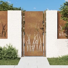 vidaXL Puutarhaportti 105x180 cm corten teräs ruohokuvio hinta ja tiedot | Aidat ja tarvikkeet | hobbyhall.fi