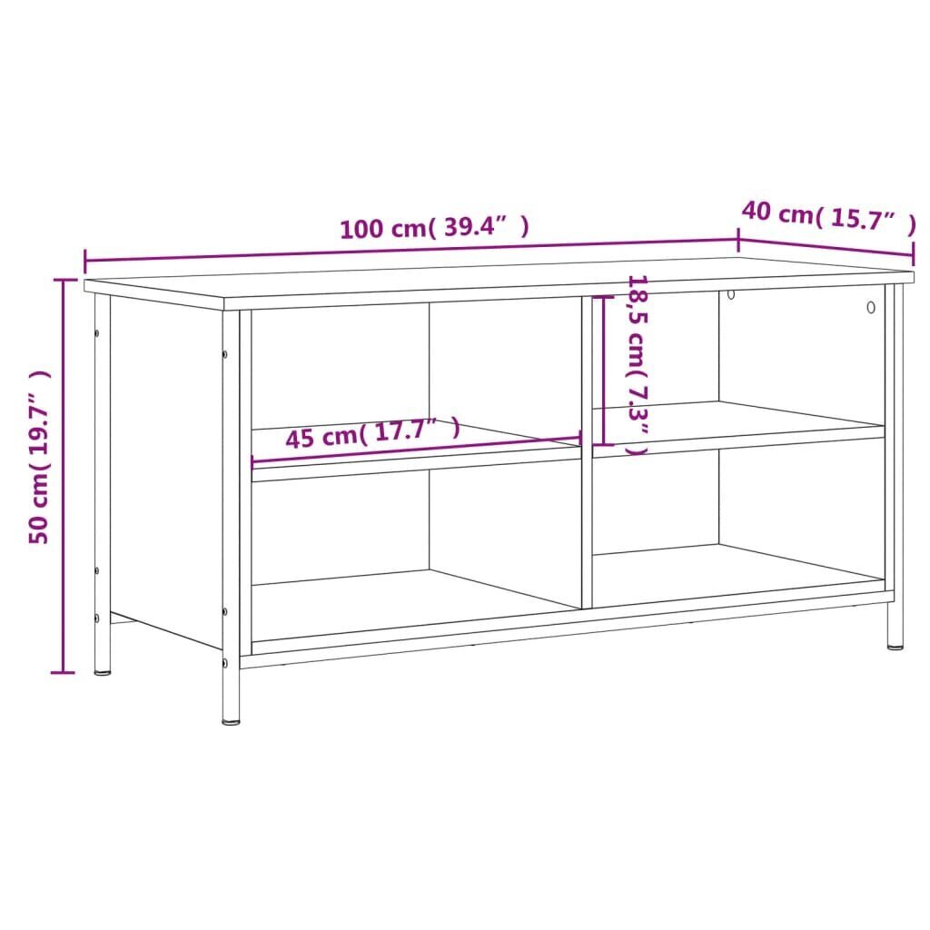 vidaXL TV-taso musta 100x40x50 cm tekninen puu hinta ja tiedot | TV-tasot | hobbyhall.fi