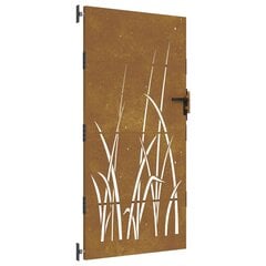 vidaXL Puutarhaportti 85x175 cm corten teräs ruohokuvio hinta ja tiedot | Aidat ja tarvikkeet | hobbyhall.fi