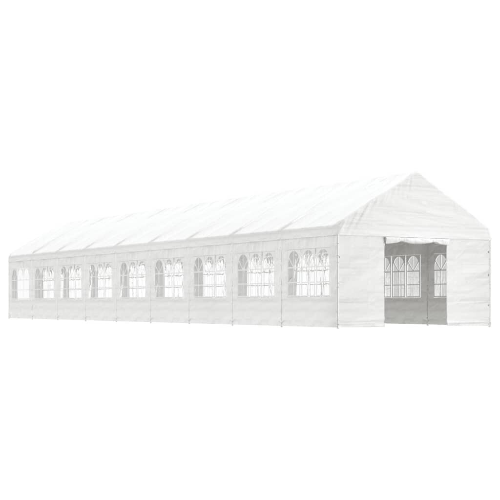 vidaXL Huvimaja katolla valkoinen 20,07x4,08x3,22 m polyeteeni hinta ja tiedot | Puutarhapaviljongit | hobbyhall.fi