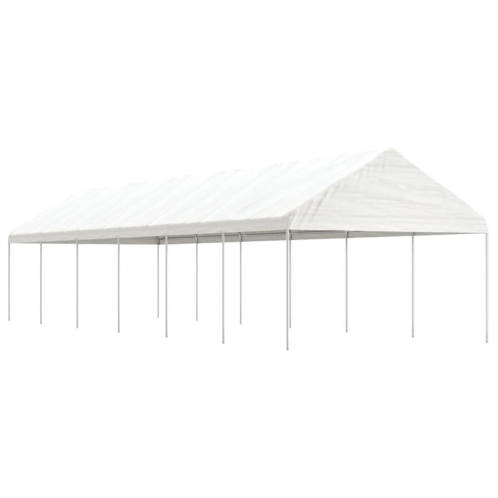 vidaXL Huvimaja katolla valkoinen 13,38x4,08x3,22 m polyeteeni hinta ja tiedot | Puutarhapaviljongit | hobbyhall.fi
