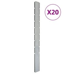 vidaXL Puutarha-aitatolpat 20 kpl hopea 220 cm galvanoitu teräs hinta ja tiedot | Aidat ja tarvikkeet | hobbyhall.fi