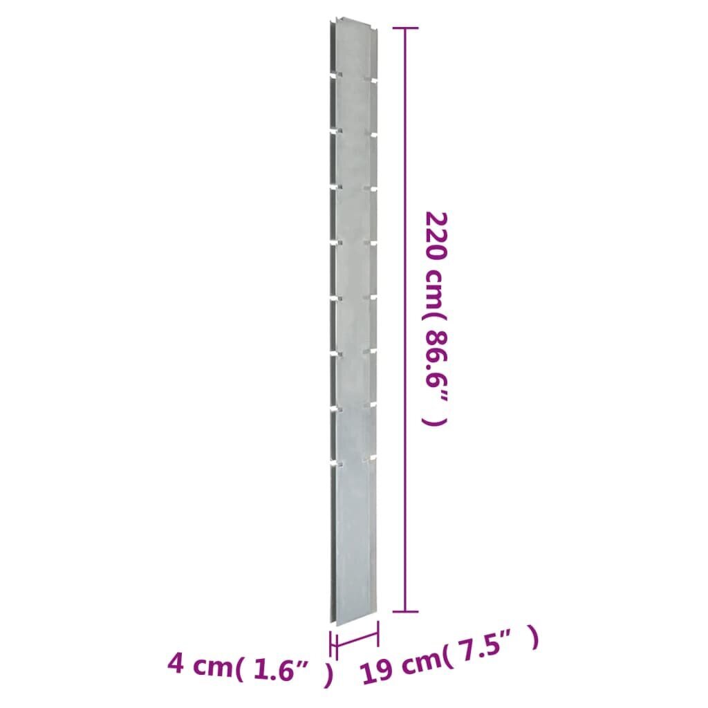 vidaXL Puutarha-aitatolpat 20 kpl hopea 220 cm galvanoitu teräs hinta ja tiedot | Aidat ja tarvikkeet | hobbyhall.fi