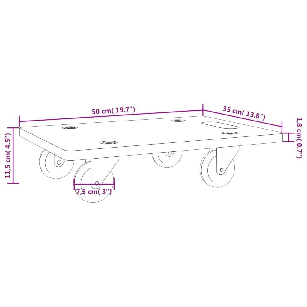 vidaXL Kuljetusalustat 2 kpl suorakaide 50x35x11,5 cm hinta ja tiedot | Lisätarvikkeet autoiluun | hobbyhall.fi