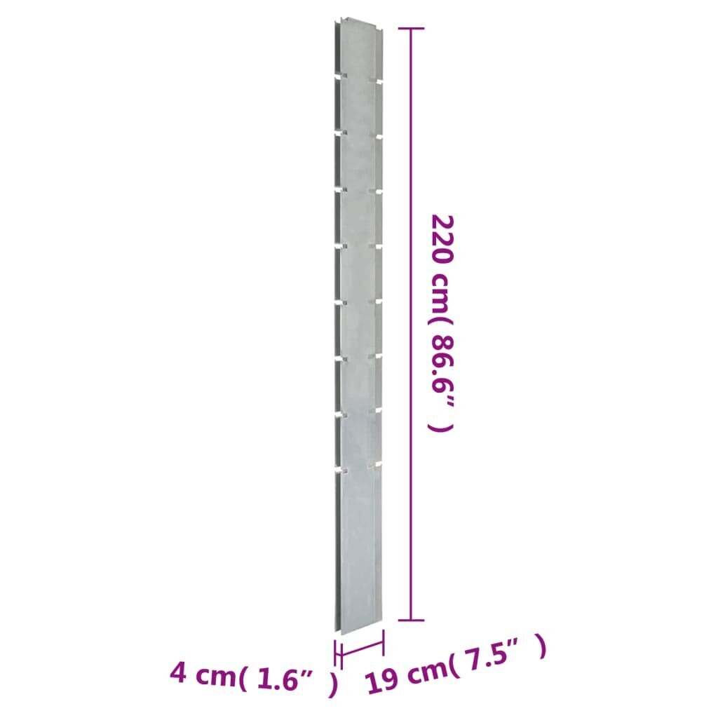 vidaXL Puutarha-aitatolpat 30 kpl hopea 220 cm galvanoitu teräs hinta ja tiedot | Aidat ja tarvikkeet | hobbyhall.fi