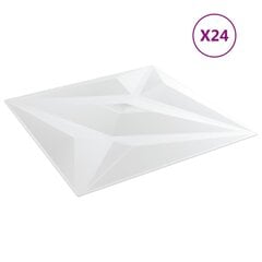 vidaXL Seinäpaneelit 24 kpl valkoinen 50x50 cm EPS 6 m² tähti hinta ja tiedot | Sisustuspaneelit | hobbyhall.fi