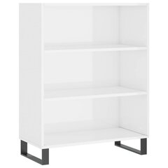 vidaXL Hyllykaappi korkeakiilto valkoinen 69,5x32,5x90 cm tekninen puu hinta ja tiedot | Olohuoneen kaapit ja lipastot | hobbyhall.fi