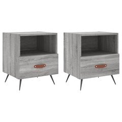 vidaXL Yöpöydät 2 kpl harmaa Sonoma 40x35x47,5 cm tekninen puu hinta ja tiedot | Yöpöydät | hobbyhall.fi