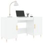 vidaXL Työpöytä korkeakiilto valkoinen 140x50x75 cm tekninen puu hinta ja tiedot | Tietokonepöydät ja työpöydät | hobbyhall.fi
