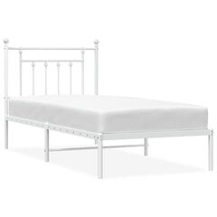 vidaXL Metallinen sängynrunko päädyllä valkoinen 90x190 cm hinta ja tiedot | Sängyt | hobbyhall.fi