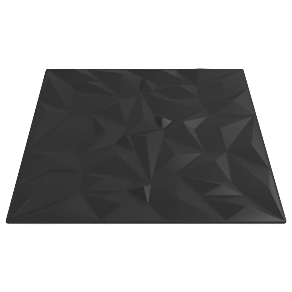 vidaXL Seinäpaneelit 24 kpl musta 50x50 cm EPS 6 m² ametisti hinta ja tiedot | Sisustuspaneelit | hobbyhall.fi