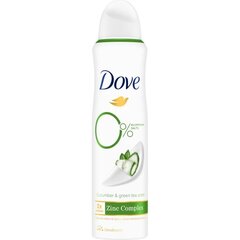 Deodoranttispray Dove 0% Alumiinisuolat, kurkku ja vihreä tee, 150 ml hinta ja tiedot | Deodorantit | hobbyhall.fi