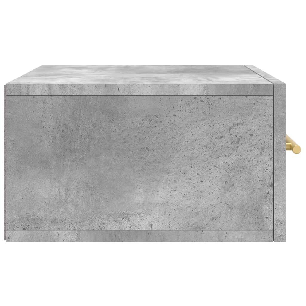 vidaXL Seinäkiinnitettävä yöpöytä betoninharmaa 35x35x20 cm hinta ja tiedot | Yöpöydät | hobbyhall.fi
