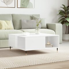 vidaXL Sohvapöytä korkeakiilto valkoinen 80x80x36,5 cm tekninen puu hinta ja tiedot | Sohvapöydät | hobbyhall.fi