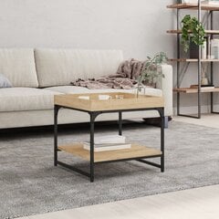 vidaXL Sohvapöytä Sonoma-tammi 49,5x49,5x45 cm tekninen puu hinta ja tiedot | Sohvapöydät | hobbyhall.fi