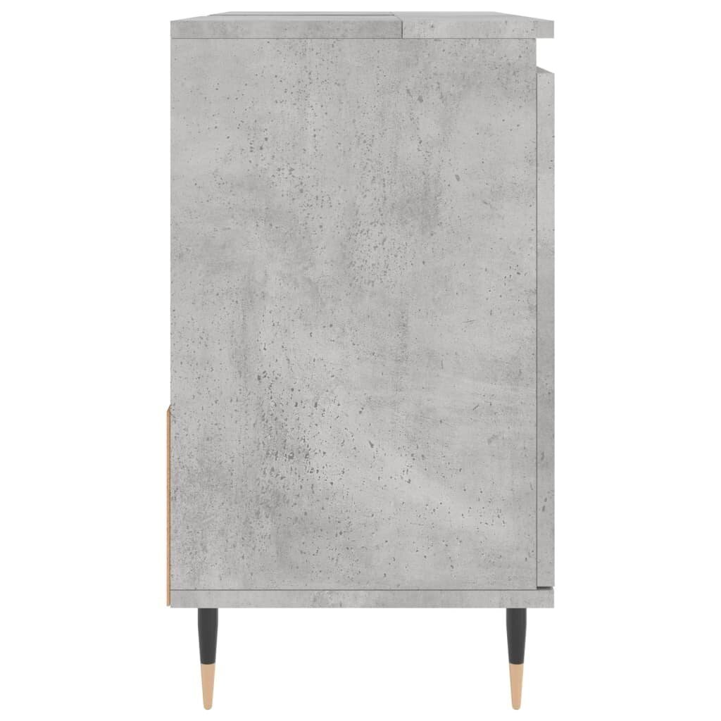 vidaXL Kylpyhuoneen kaappi betoninharmaa 65x33x60 cm tekninen puu hinta ja tiedot | Kylpyhuonekaapit | hobbyhall.fi