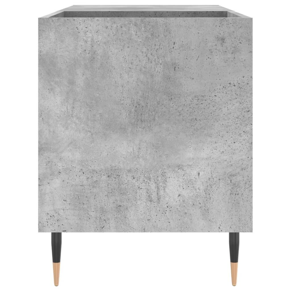 vidaXL LP-levyjen säilytyskaappi betoninharmaa 85x38x48 cm puu hinta ja tiedot | Olohuoneen kaapit ja lipastot | hobbyhall.fi