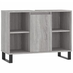 vidaXL Kylpyhuoneen kaappi harmaa Sonoma 80x33x60 cm tekninen puu hinta ja tiedot | Kylpyhuonekaapit | hobbyhall.fi