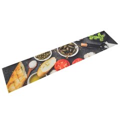 vidaXL Keittiön pestävä matto viini ja ruoka 60x300 cm sametti hinta ja tiedot | Isot matot | hobbyhall.fi