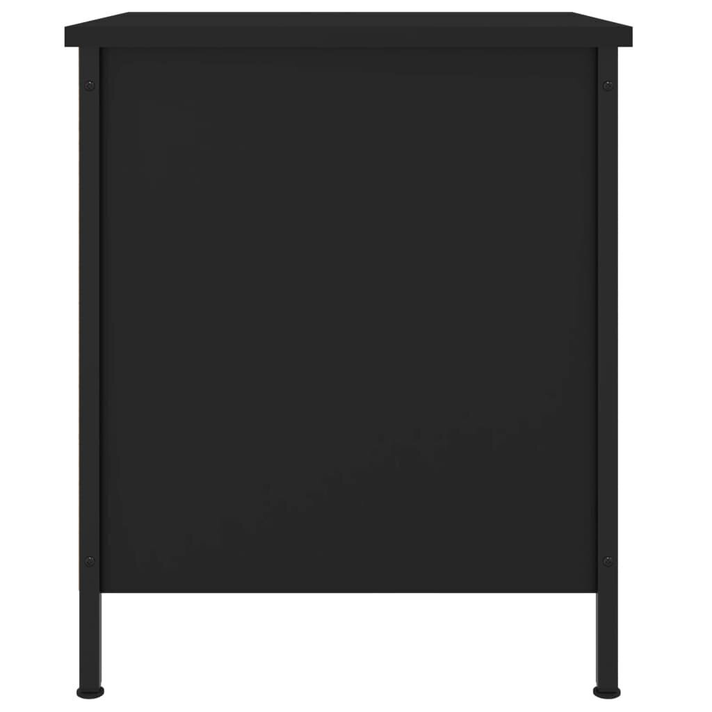 vidaXL Yöpöydät 2 kpl musta 40x42x50 cm tekninen puu hinta ja tiedot | Yöpöydät | hobbyhall.fi