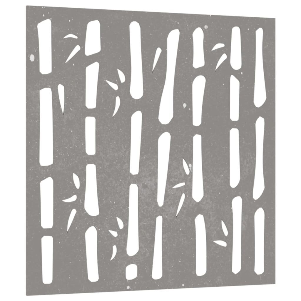 vidaXL Puutarhaseinäkoriste 55x55 cm corten teräs bambukuvio hinta ja tiedot | Sisustustuotteet | hobbyhall.fi