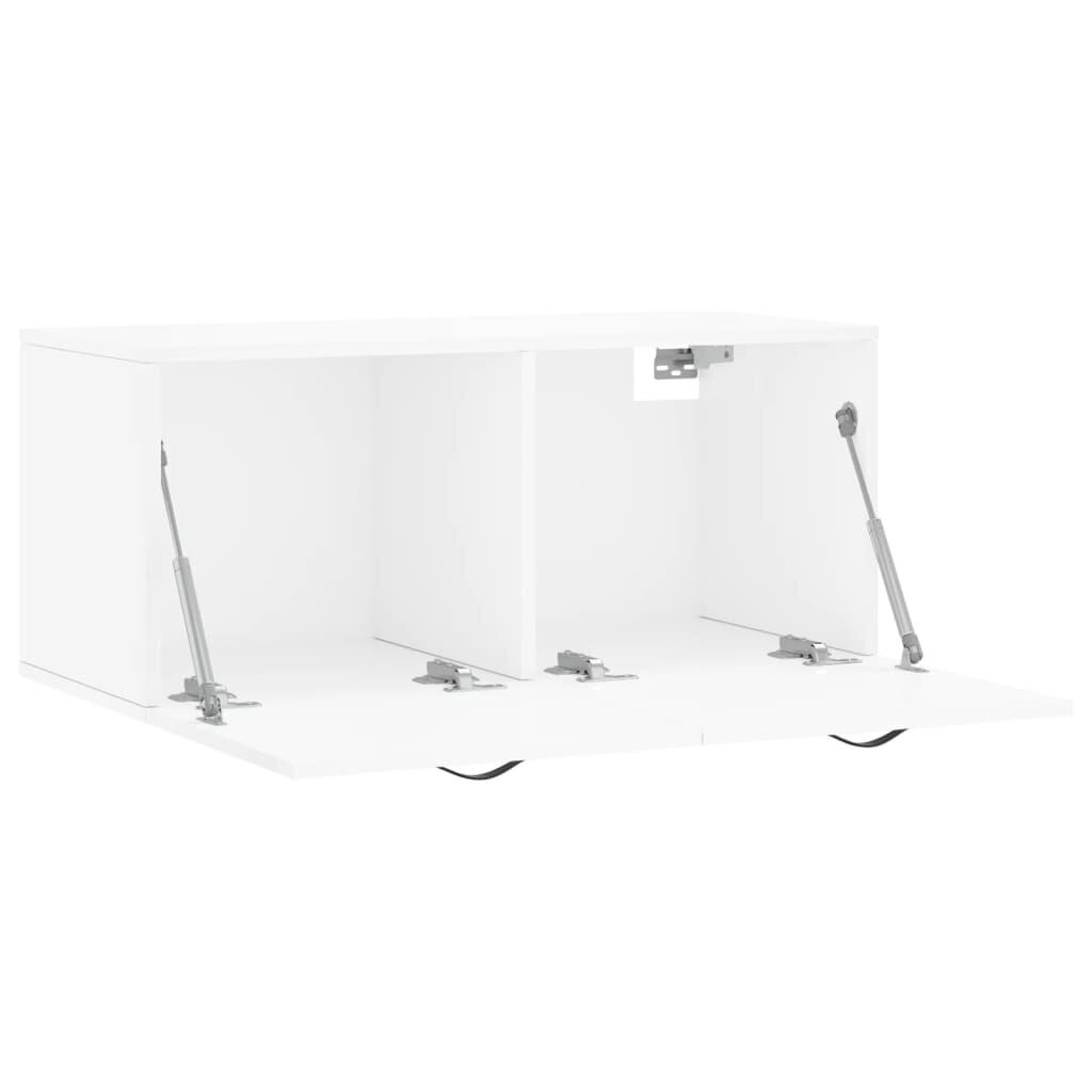 vidaXL Seinäkaappi korkeakiilto valkoinen 80x36,5x35 cm tekninen puu hinta ja tiedot | Olohuoneen kaapit ja lipastot | hobbyhall.fi