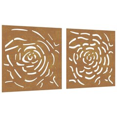 vidaXL Puutarhaseinäkoristeet 2 kpl 105x55 cm corten teräs ruusukuvio hinta ja tiedot | Sisustustuotteet | hobbyhall.fi